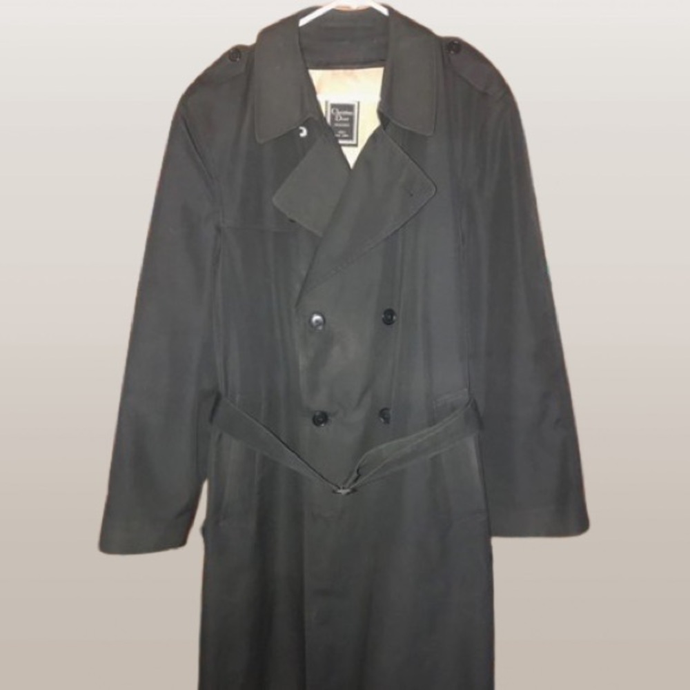 Dior Men’s Black Double-Breasted Trench Coat